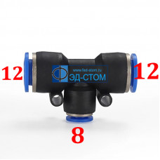 PEG12-8 Быстросъемное соединение 12мм-8мм-12мм PEG12-8 Быстросъемное соединение 12мм-8мм-12мм